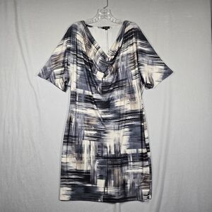 Komarov Cowl Neck Jersey Knit Shift Dress Dolman Sleeves Size Large